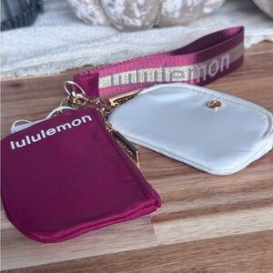 Lululemon Burgundy and White wristlet Set NWT
